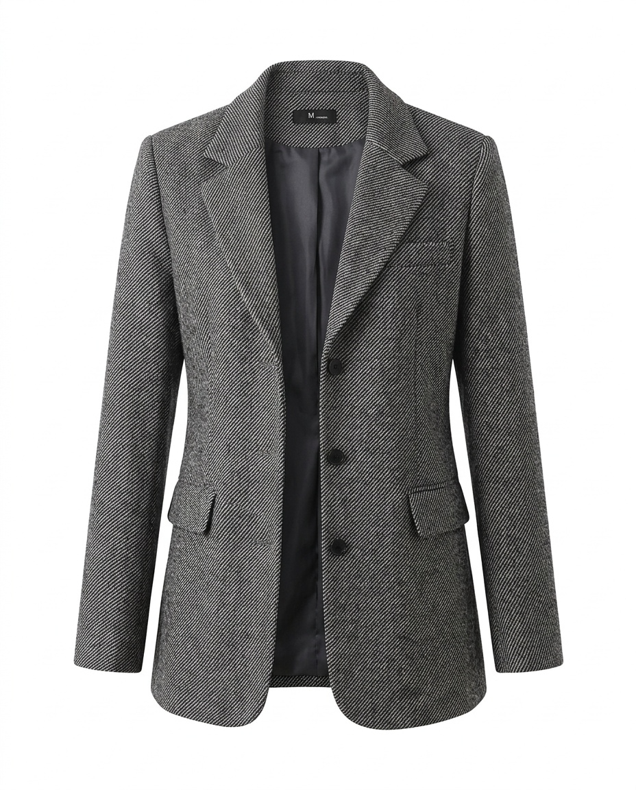 Women's Tailored Wool Blend Fitted Blazer