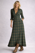 Checked maxi dress front view