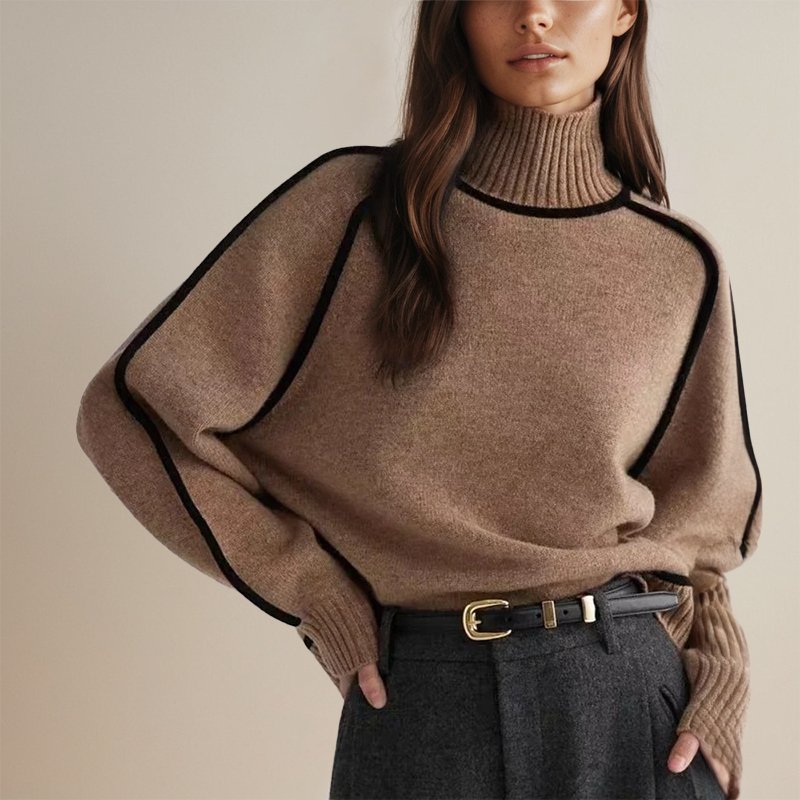 Roll neck jumper styled in different colours