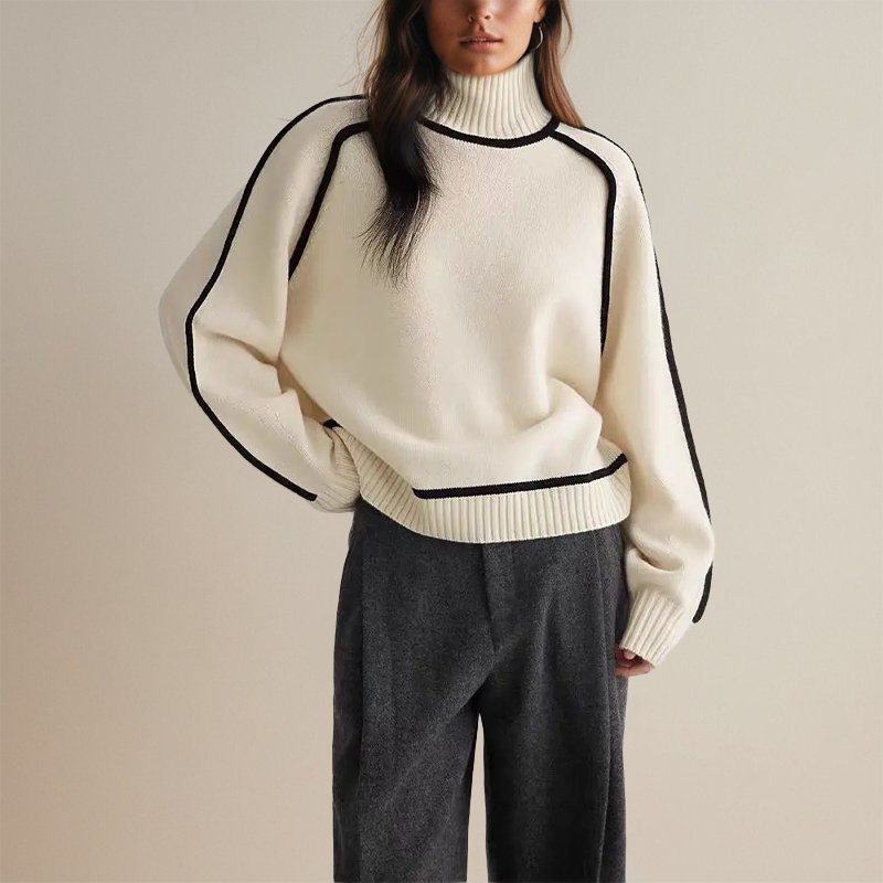 Roll neck jumper full outfit styling