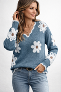 Floral knit jumper front view