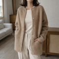 Knitted button cardigan front view