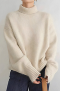 Knitted roll neck jumper front view