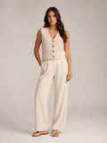 Knitted V-neck waistcoat front view