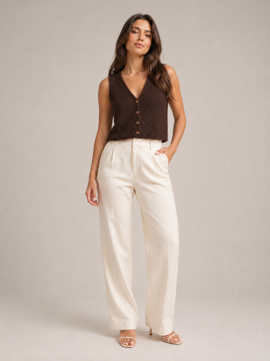 Knitted waistcoat V-neck detail