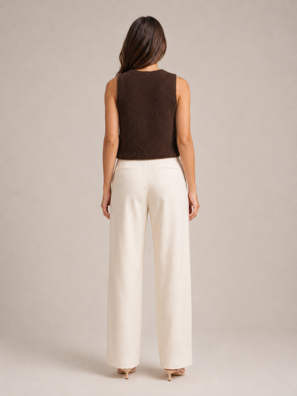 Knitted waistcoat full length view
