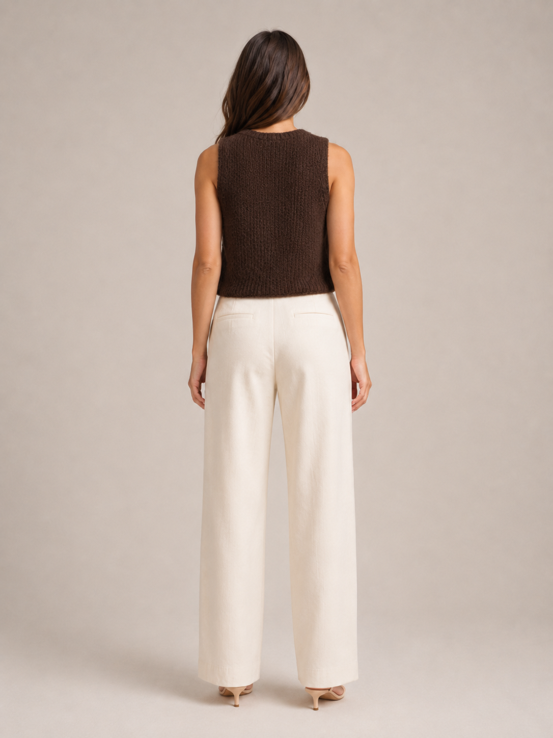 Knitted waistcoat full length view
