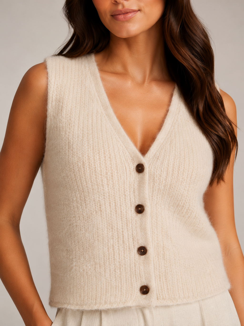 Knitted waistcoat back view