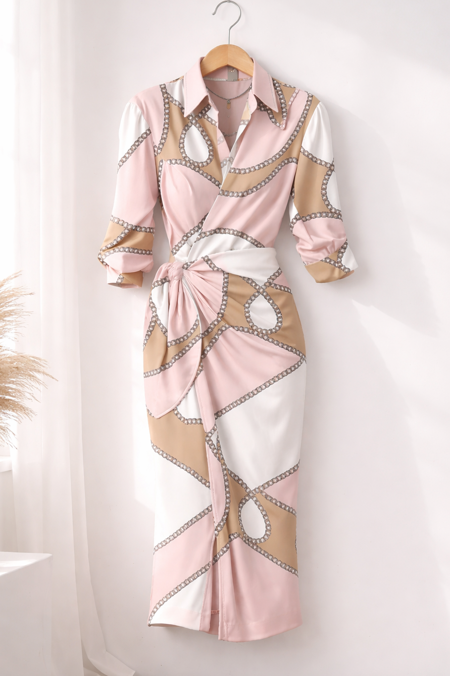 Maxi print dress styled look