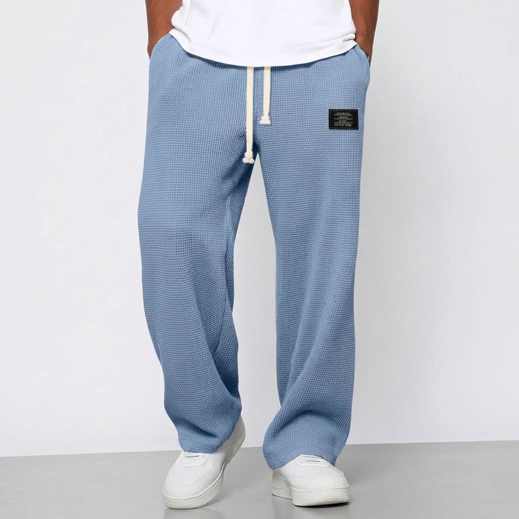 Men's wide leg trousers front view