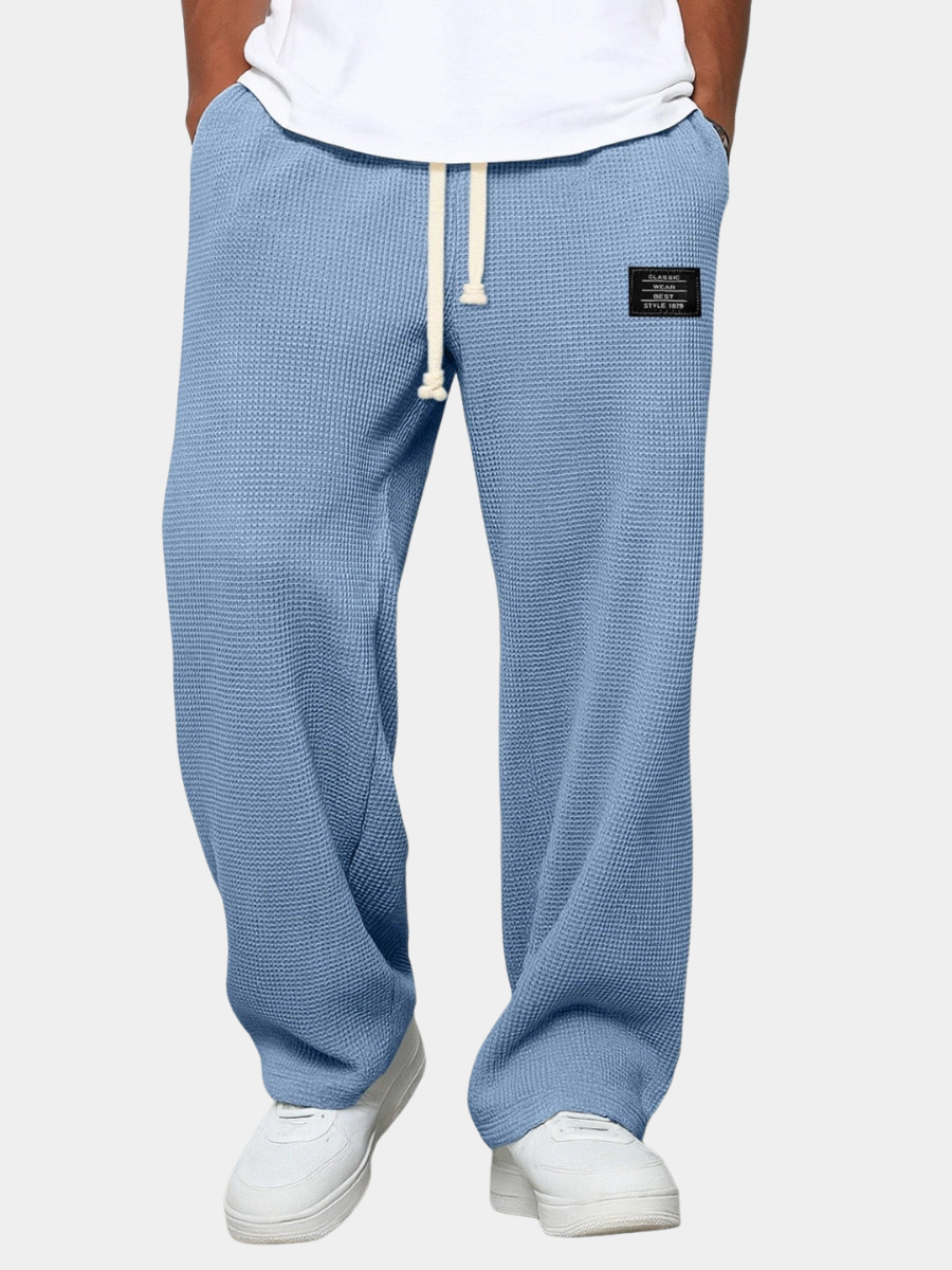 Men's trousers adjustable drawstring waist detail