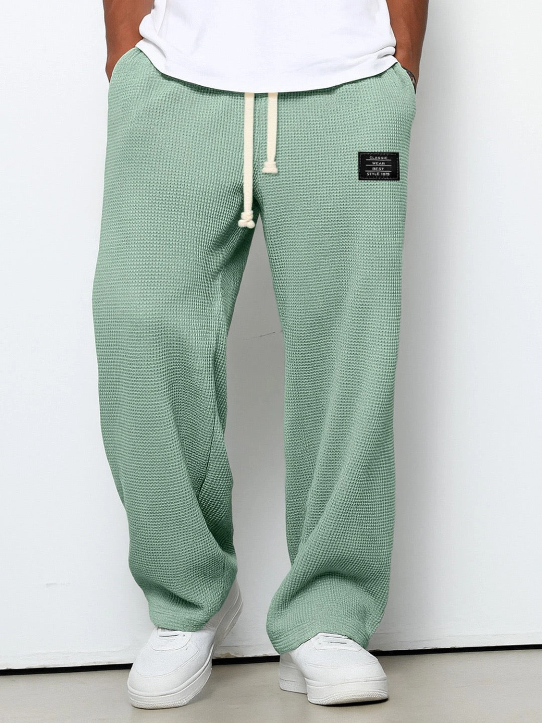 Men's wide leg trousers side view