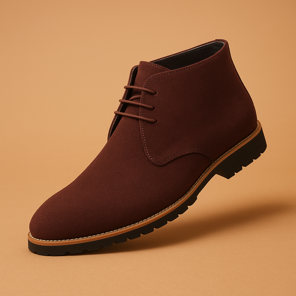 Men's business shoes pair display