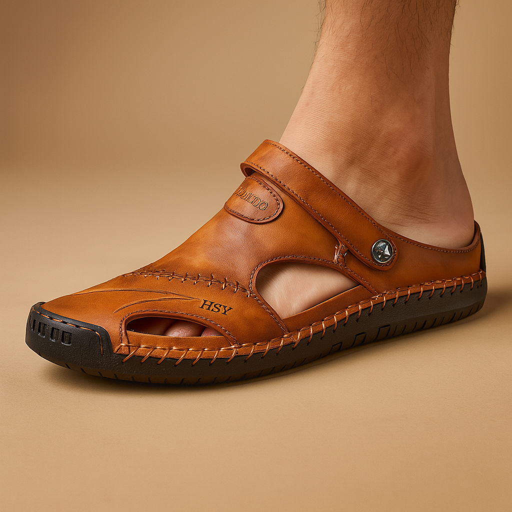Men's double strap walking sandal side view