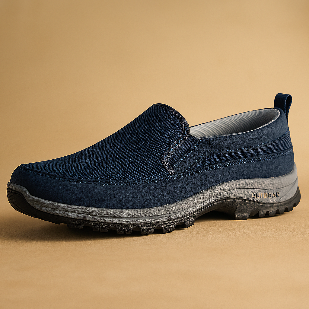 Pair of knit slip-on trainers front view