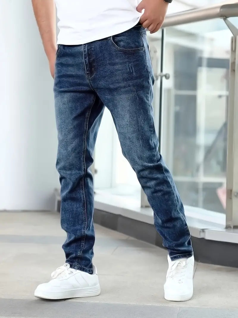 Men's denim jeans back view