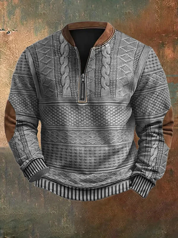 Men's half-zip knit jumper front view