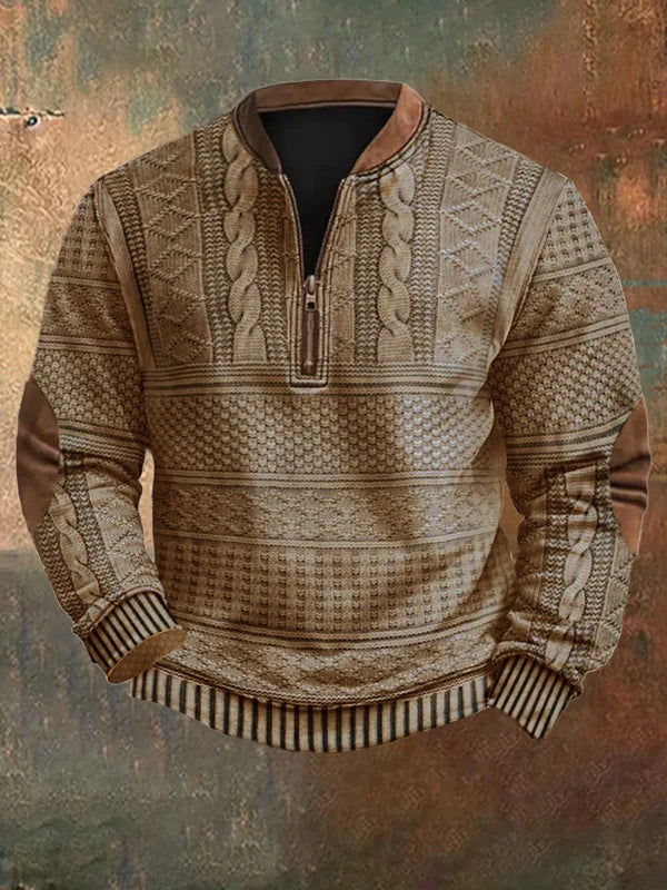 Men's knit jumper worn with casual outfit