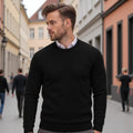 Men's round neck jumper front view