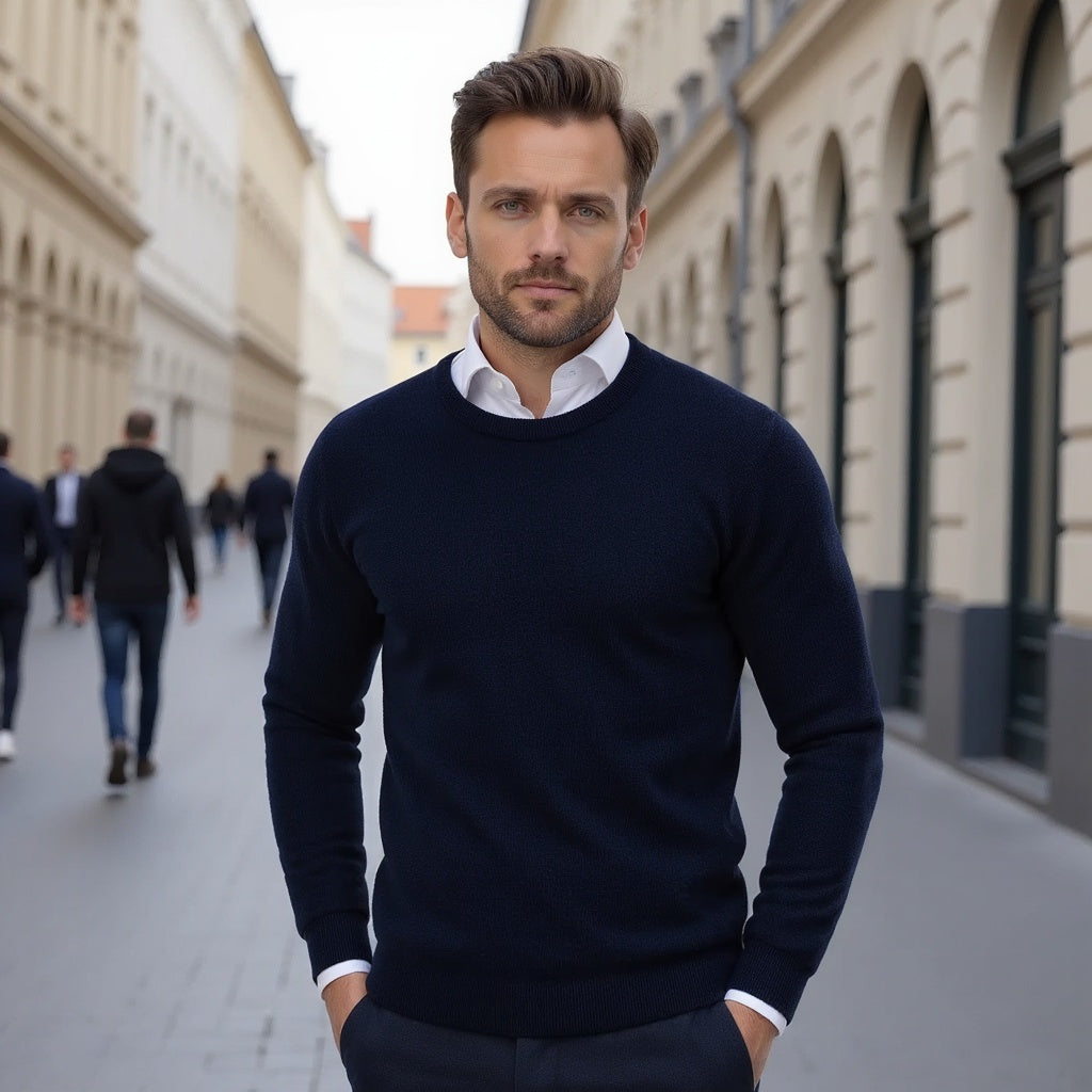 Men's long sleeve jumper back view