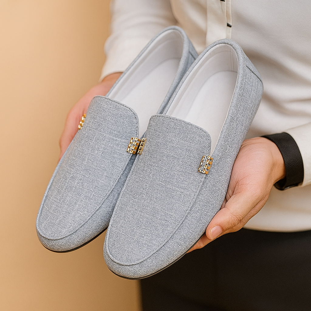 Men's casual slip-on loafer pair view