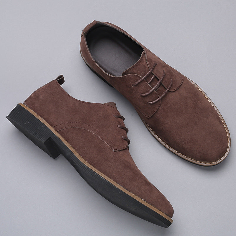 Men's suede-touch Oxford shoe back view