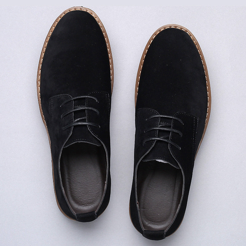 Men's suede-touch Oxford shoe styled outfit