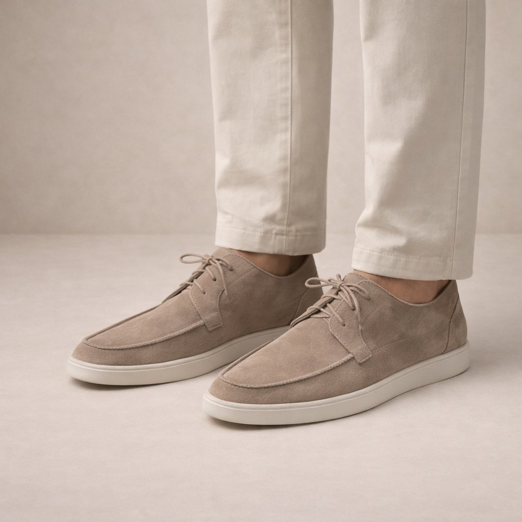 Suede loafers side view