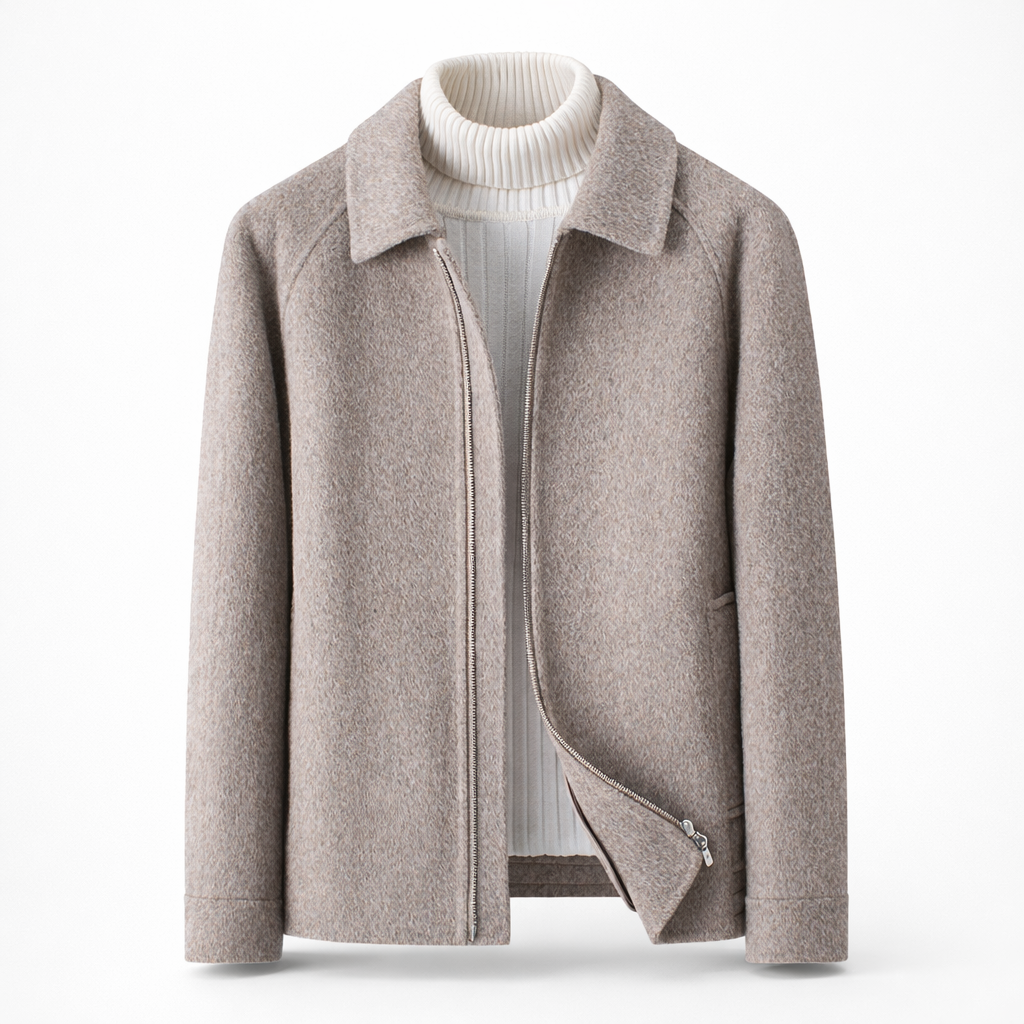 Men's wool-blend coat front view