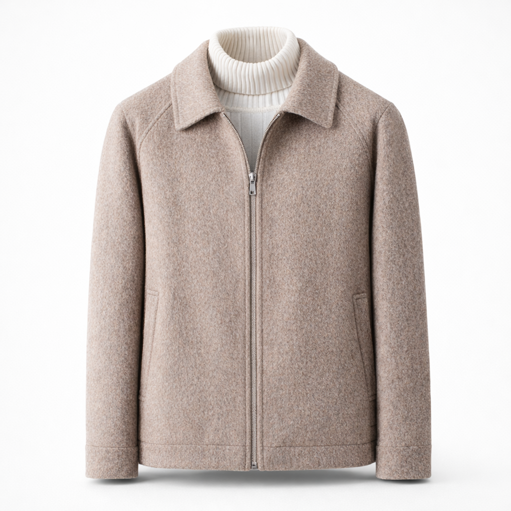 Men's wool-blend coat back view