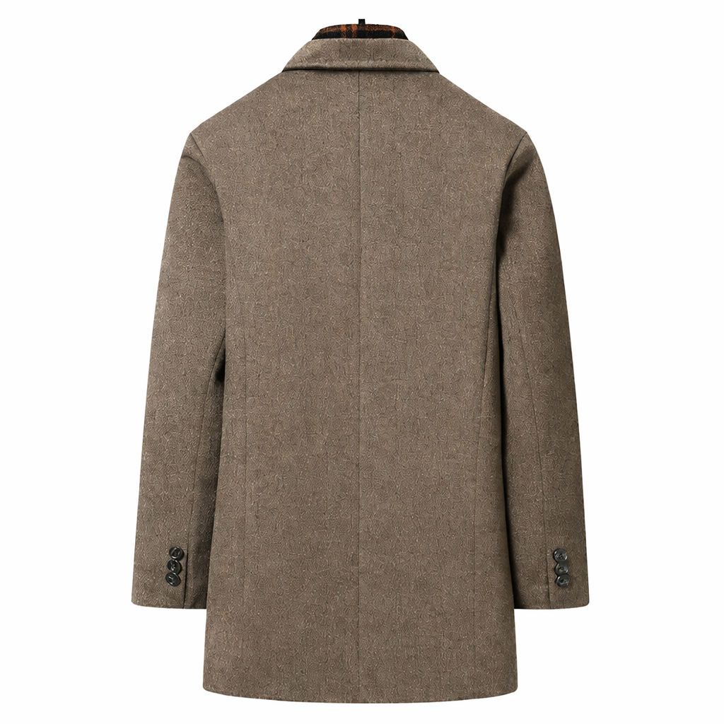 Wool blend overcoat pocket detail