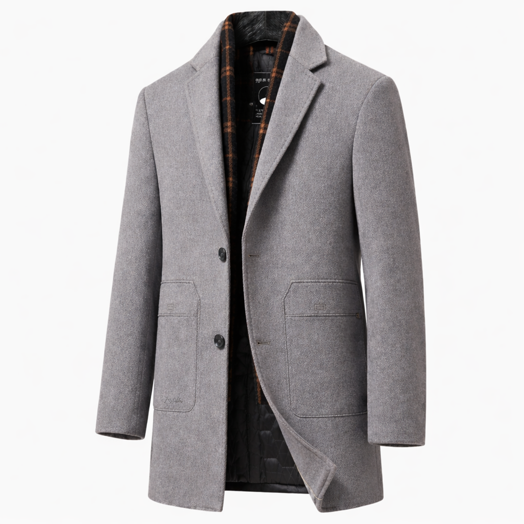 Wool blend overcoat back view
