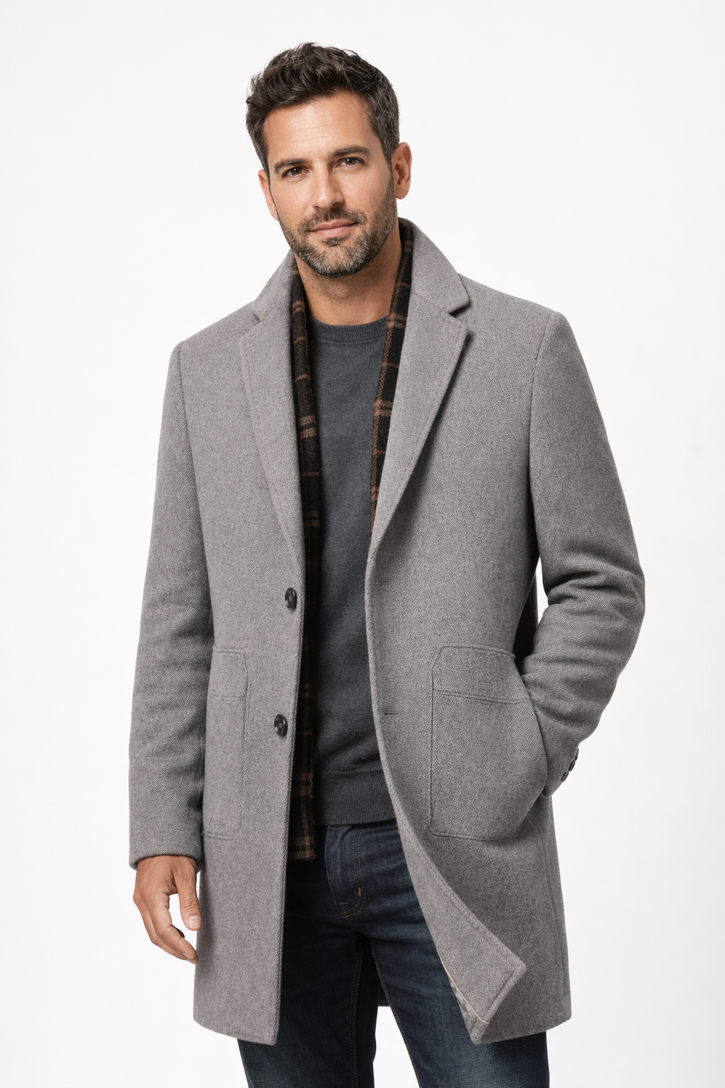 Wool blend overcoat lining detail