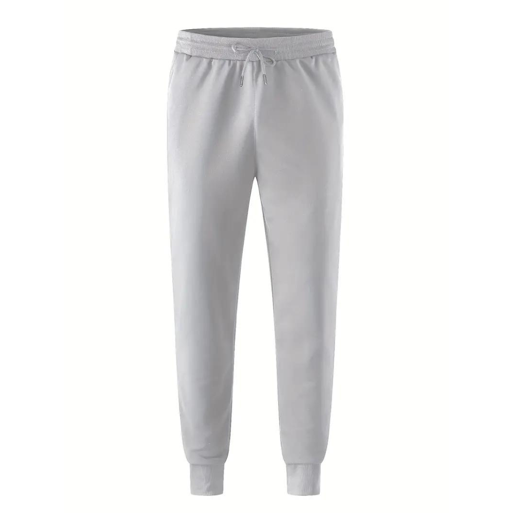 Grey men's jogger sweatpants front view