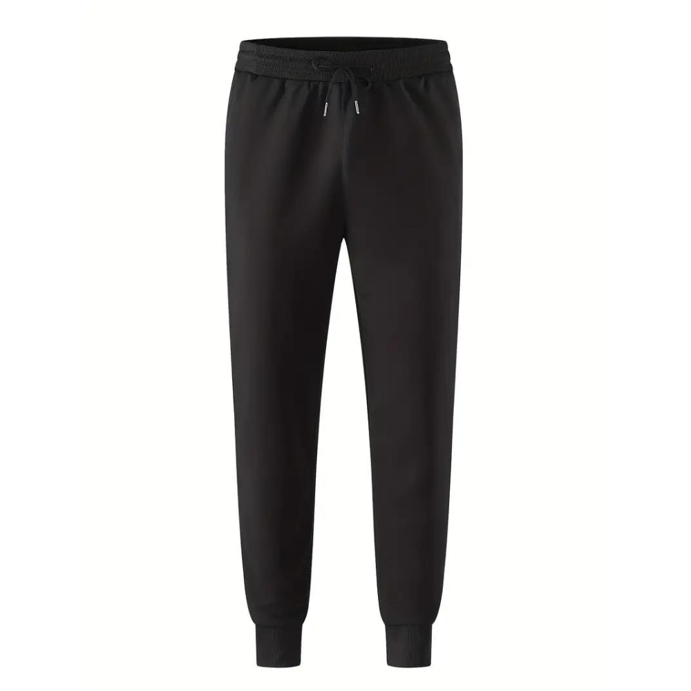 Black men's jogger sweatpants front view