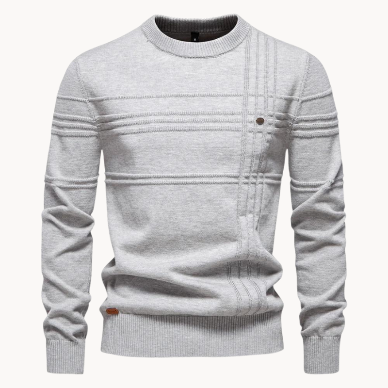 Men's cotton round neck jumper front view