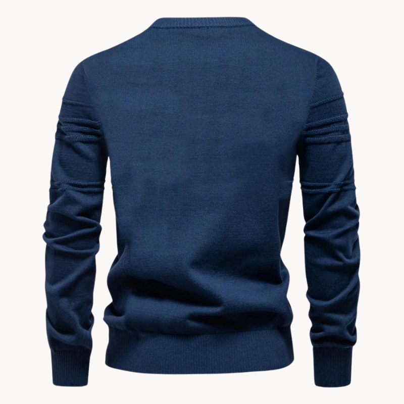 Men's jumper worn with leather boots