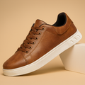 Dark brown men's lace-up shoe side view