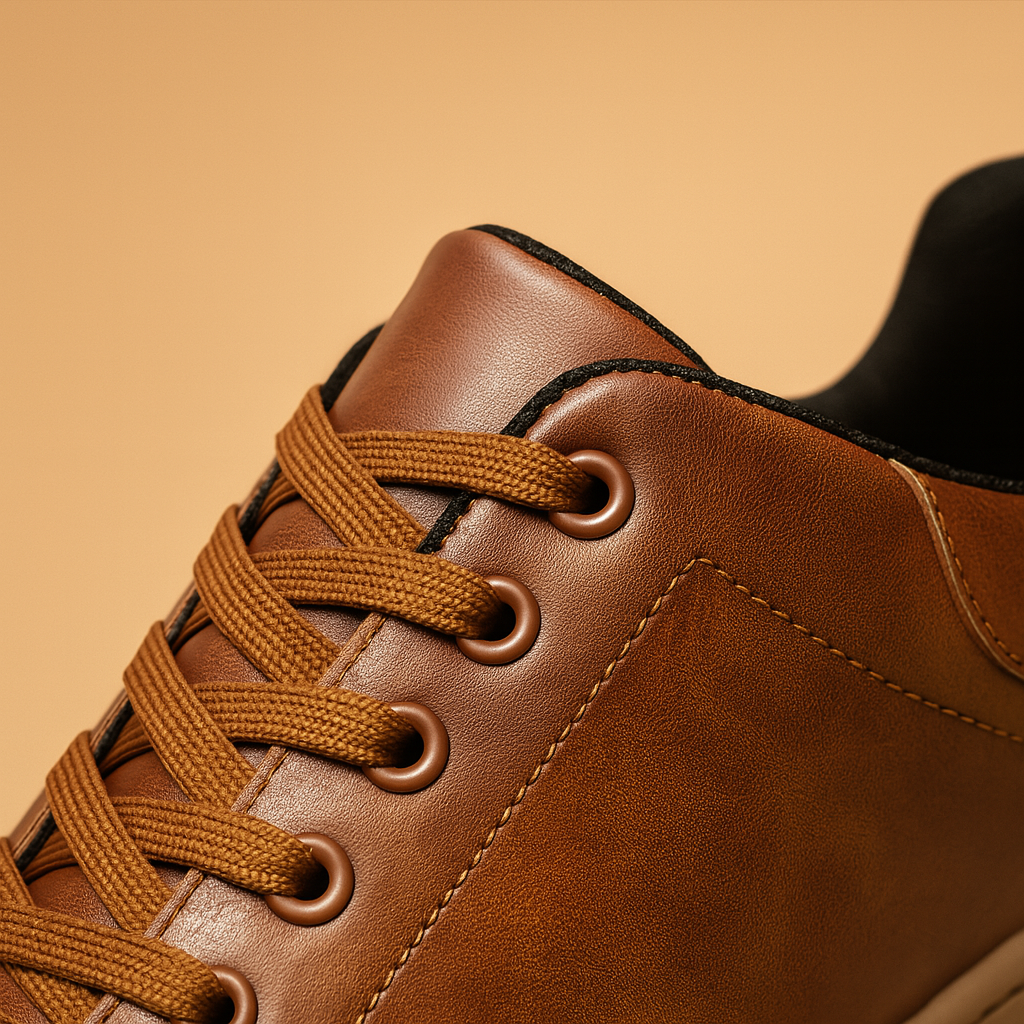 Men's lace-up shoe sole detail