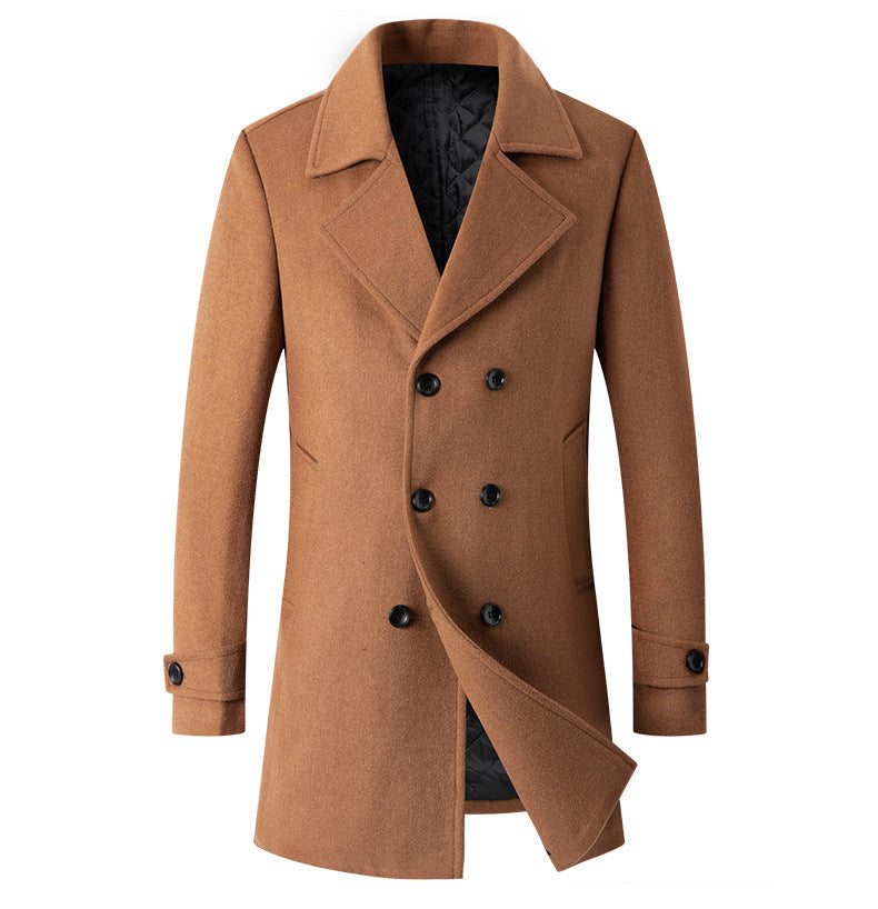 Double-breasted overcoat back view