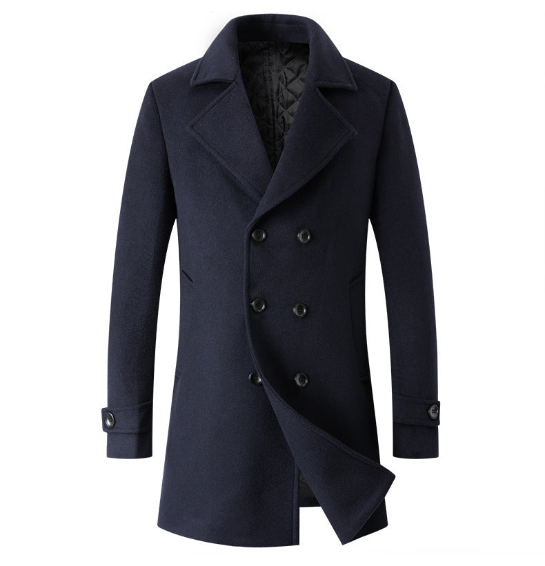 Double-breasted overcoat side view