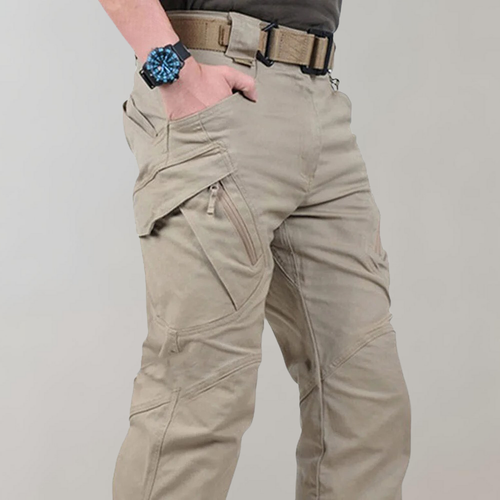 Men's cargo trousers worn outdoors