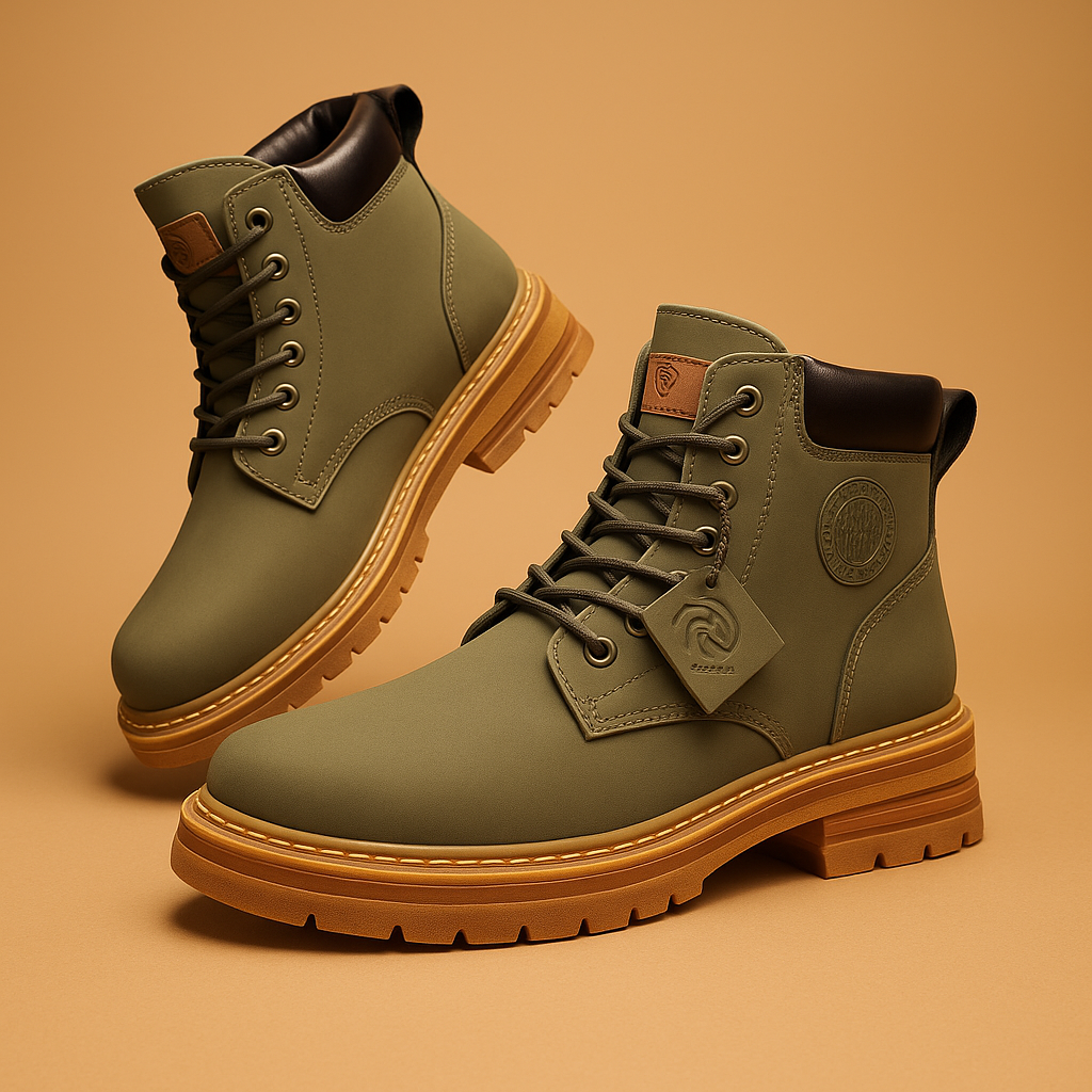 Men's elegant high-top dress shoe front view