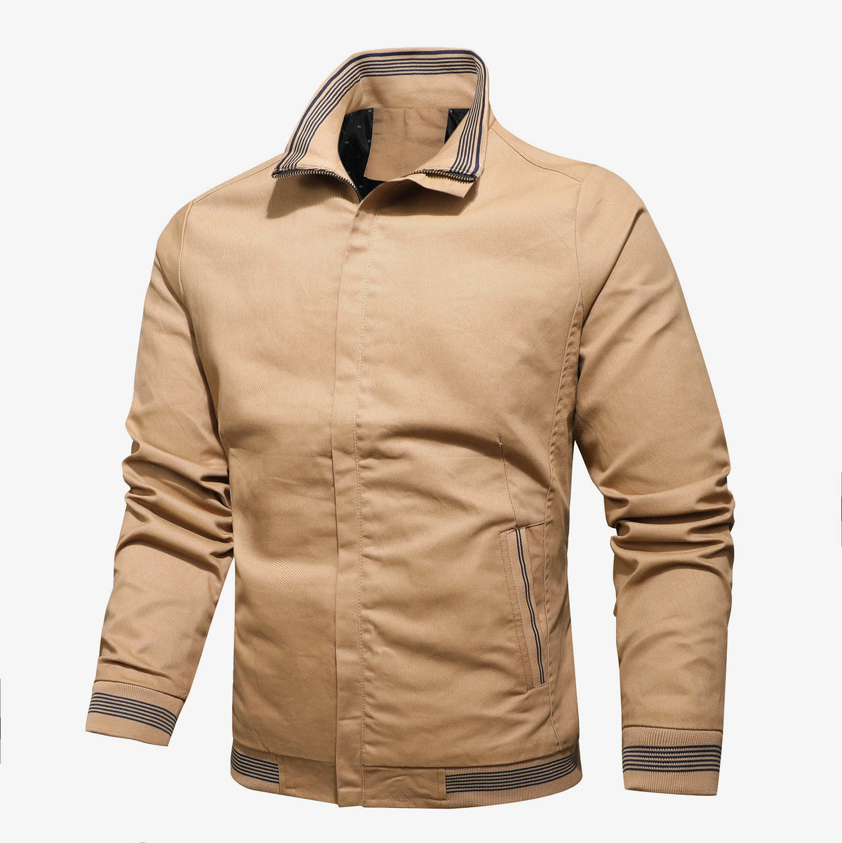 Close-up of zip fastening on jacket