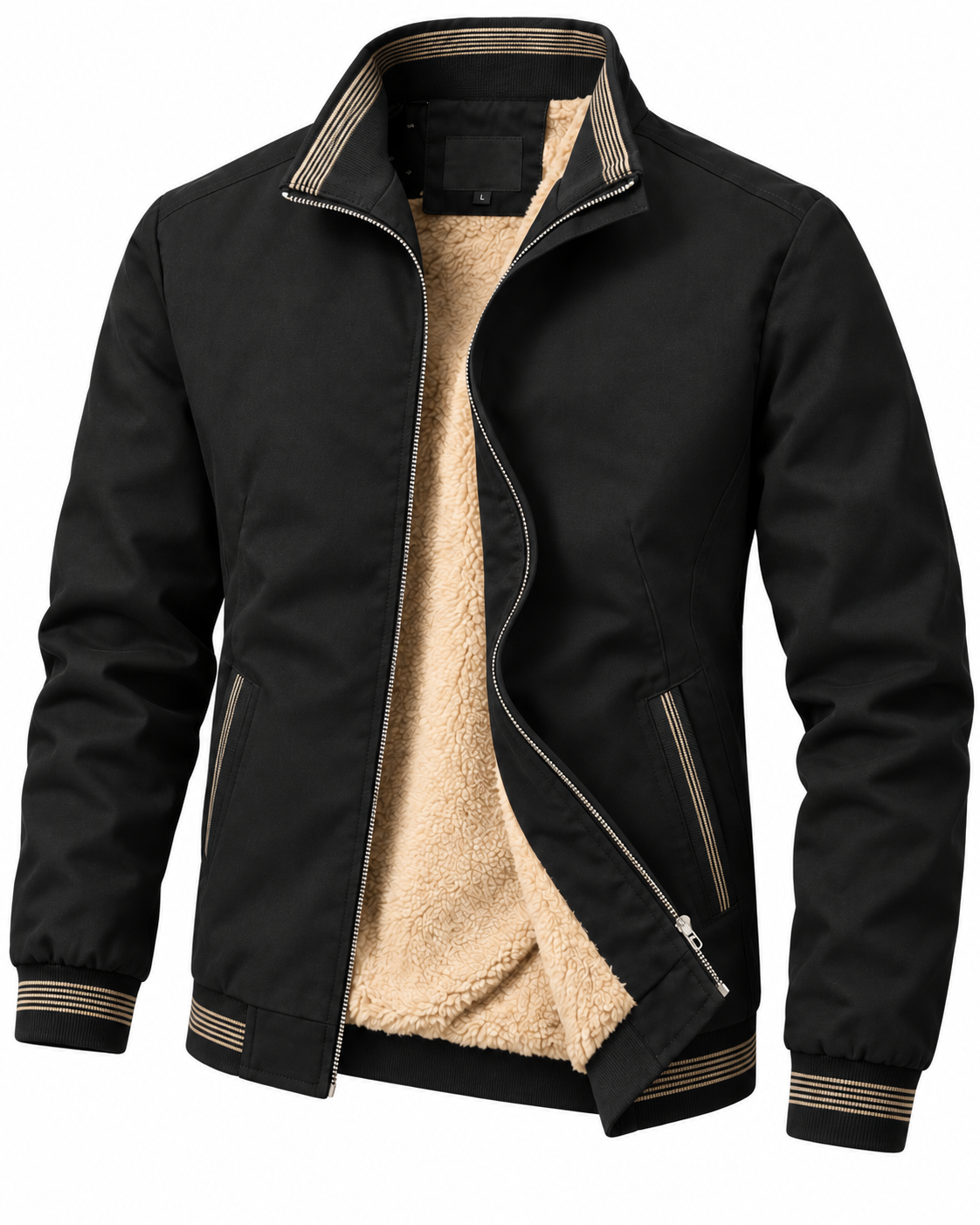 Men's jacket with fleece lining detail