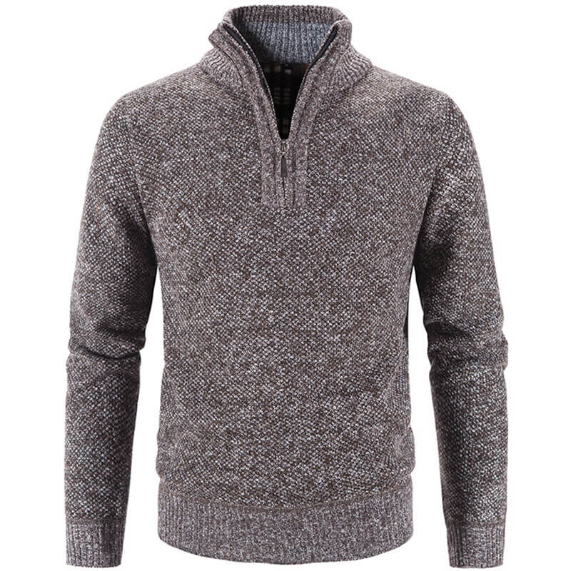 Man wearing casual fleece jumper outdoors