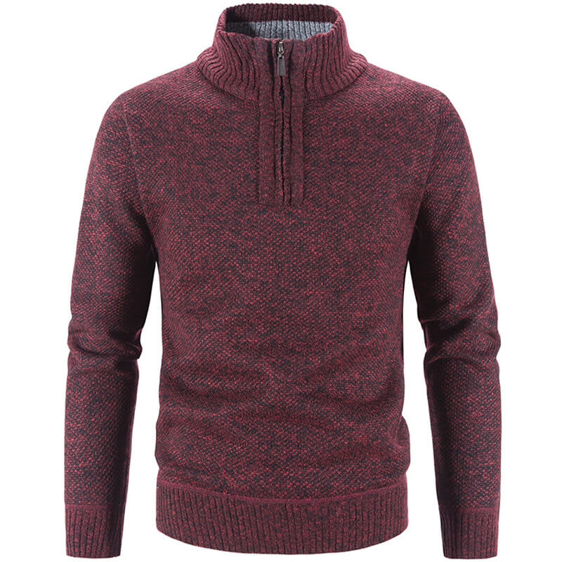 Brown fleece jumper folded flat lay