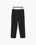 Black wide-leg high-waist trousers front view