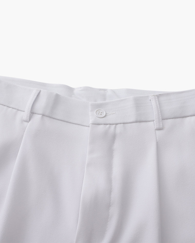 Full-length view of wide-leg trousers