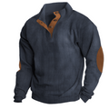 Men's knitted jumper with stand collar front view